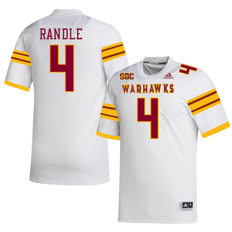 #4 Travor Randle Louisiana-Monroe Warhawks College Football Jerseys Stitched-White